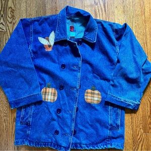 Vintage Sunbelt Denim oversized jean jacket with pumpkins